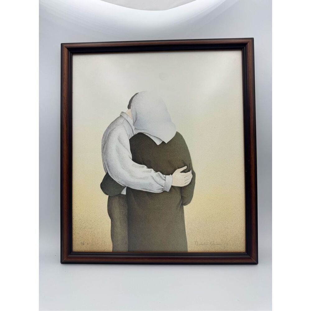 Framed Lithograph Artwork “Tenderness” by Michele Lehmann, Signed and Numbered